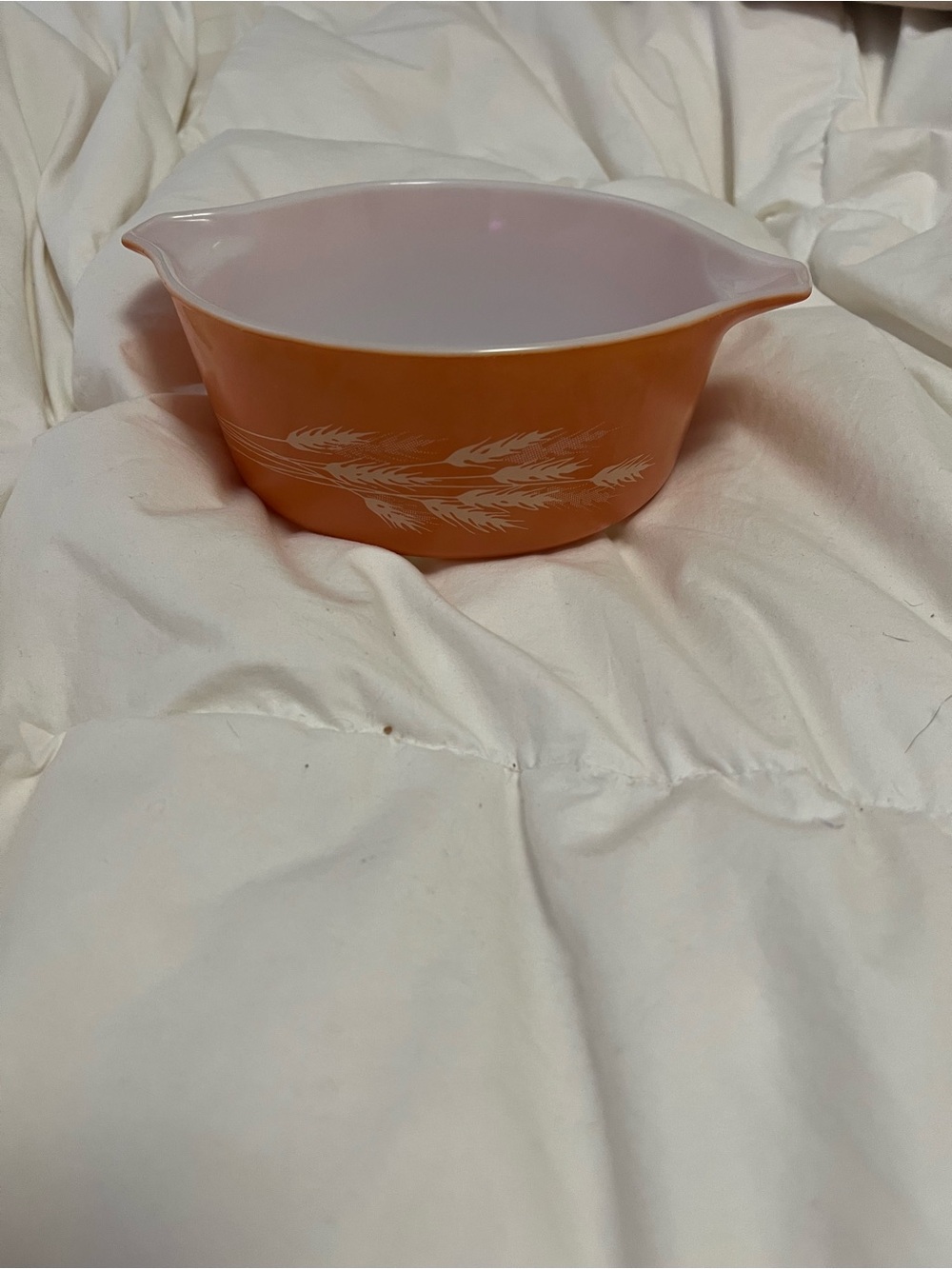 Pyrex Vintage Orange Wheat Pattern Bowl